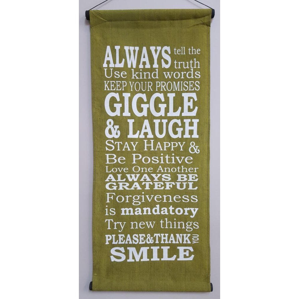 Hanging Affirmation Giggle - Green Wall Art, Affirmations & Hangings at World Of Decor NZ