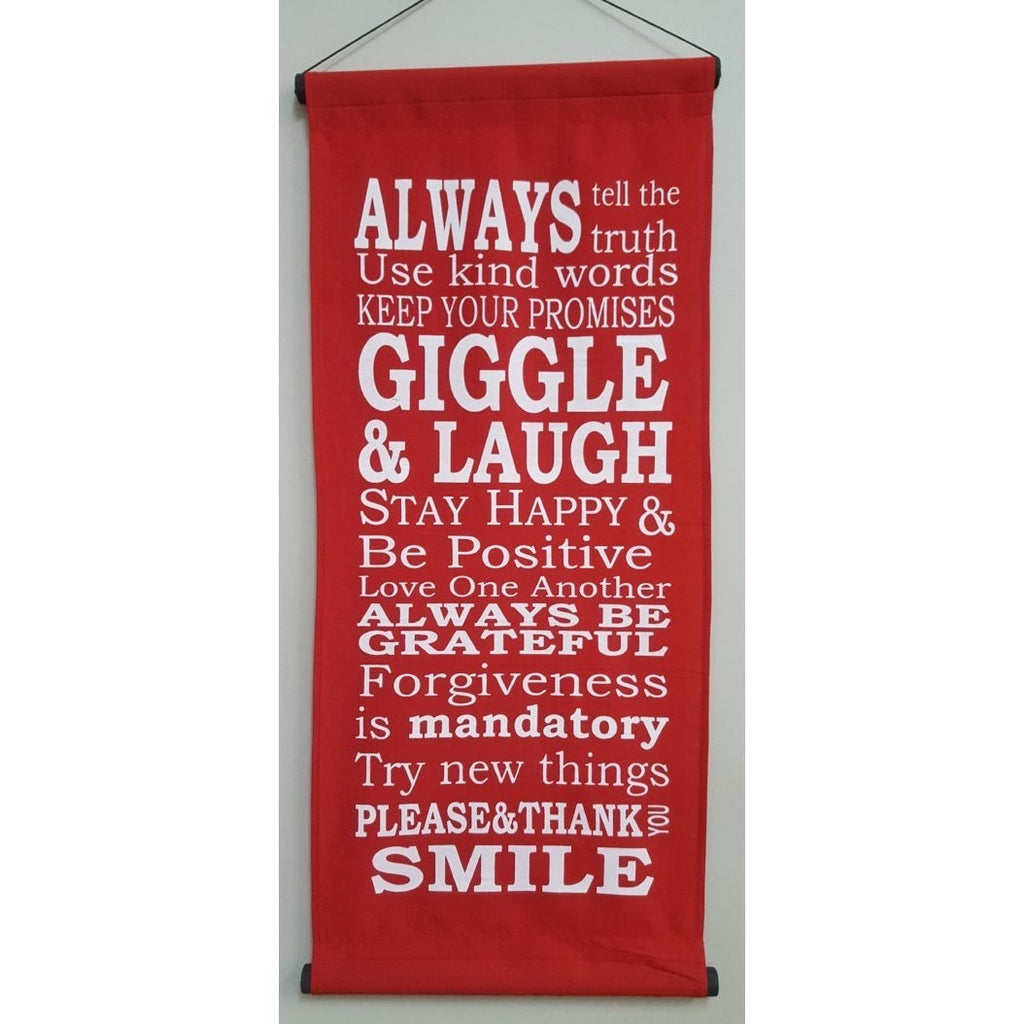 Hanging Affirmation Giggle - Red Wall Art, Affirmations & Hangings at World Of Decor NZ
