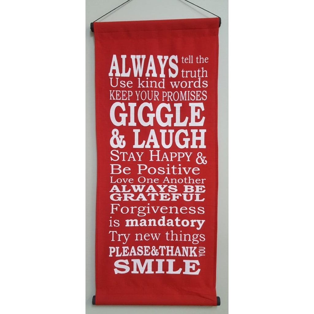 Hanging Affirmation Giggle-Red at World Of Decor NZ