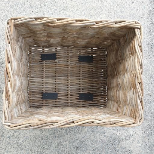 Storage Basket on Wheels Grey - Large Cane & Rattan at World Of Decor NZ