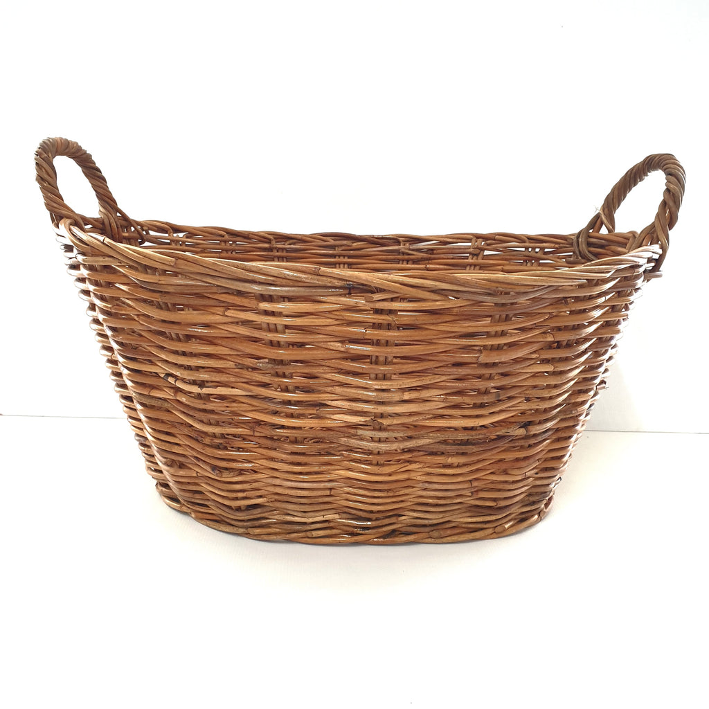 Oval Cane Washing Basket - Natural Cane & Rattan at World Of Decor NZ