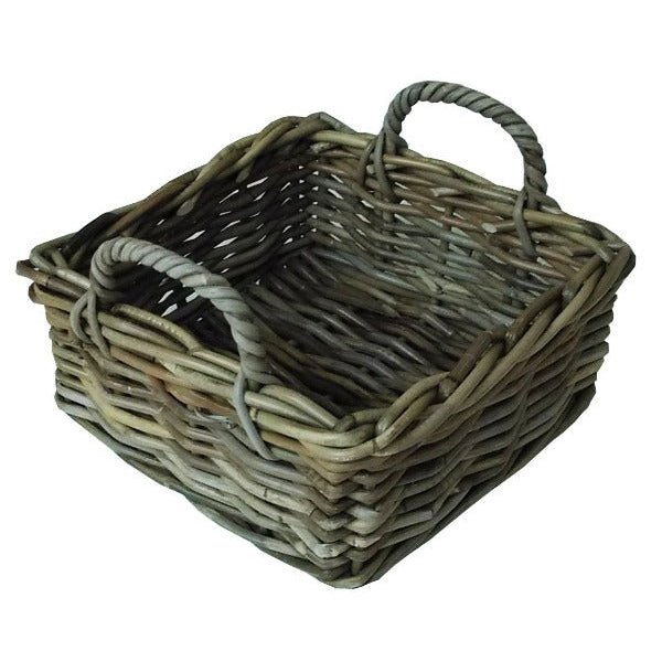 Cane Square Napkin Holder - Grey color Cane & Rattan at World Of Decor NZ