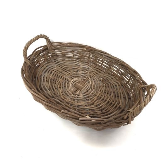 Deep Oval Cane Trays Grey Color - Medium Cane & Rattan at World Of Decor NZ