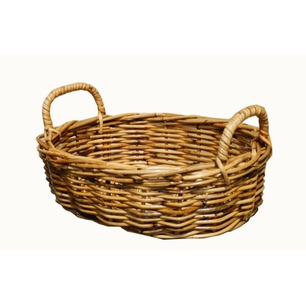 Cane OvaL Tray w Handle - L BASKET at World Of Decor NZ