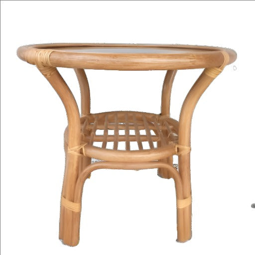 Venice Cane Table Natural Glass Top RATTAN & CANE FURNITURE at World Of Decor NZ