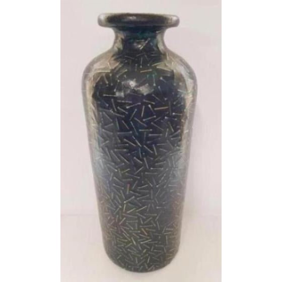 Terracotta Green Textured Vase - Small (44X18CM) at World Of Decor NZ