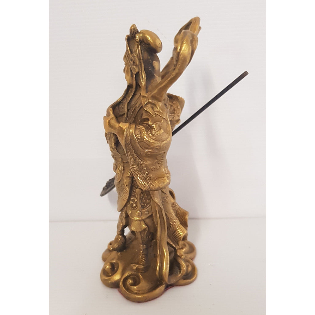 Brass Guan Gong/Kwan Kong with Dragon Sword FENG SHUI PRODUCTS at World Of Decor NZ