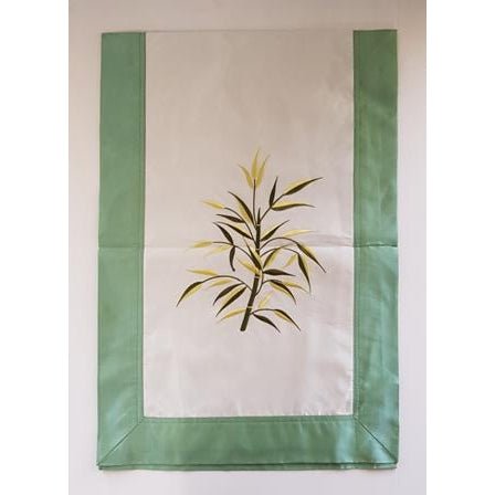 Fabric Table Runner Green/White at World Of Decor NZ