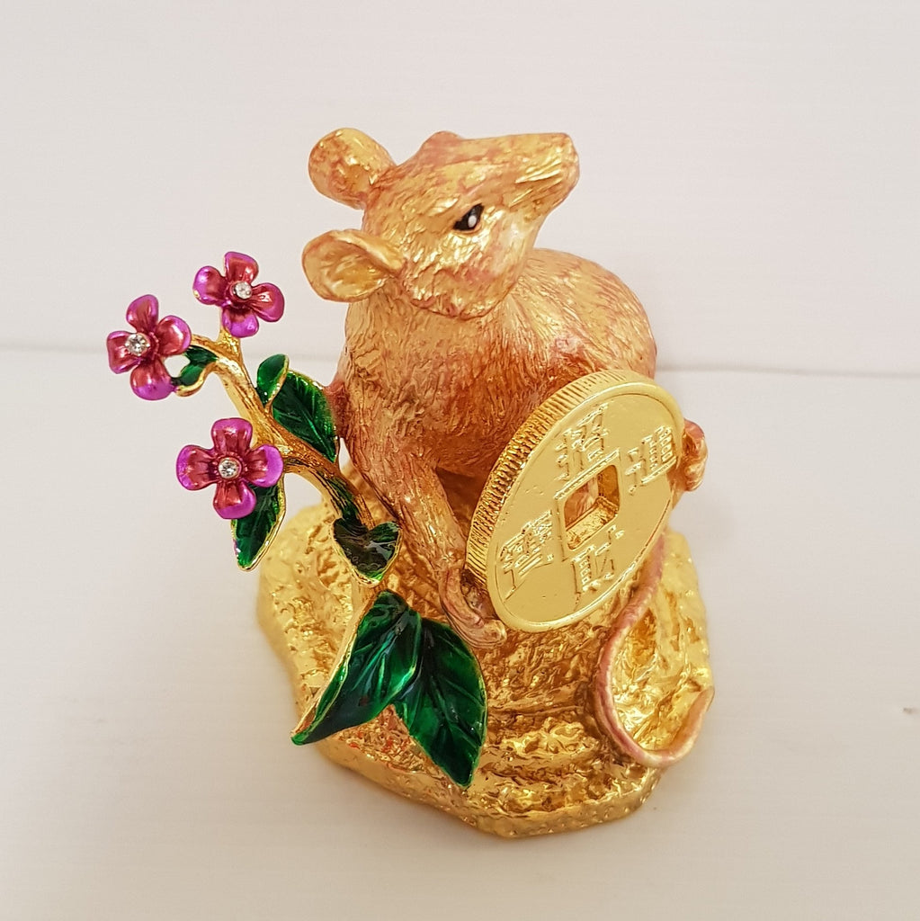 Golden Lucky Rat Holding A Giant Coin with Your Wealth Have Arrived at World Of Decor NZ