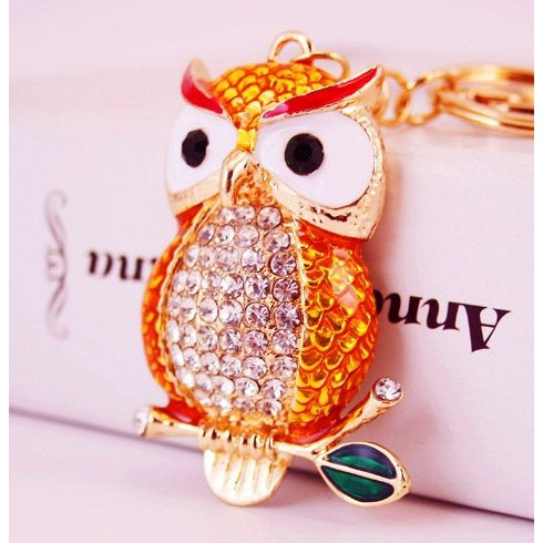 Diamante Key Ring - Owl KEY RING at World Of Decor NZ