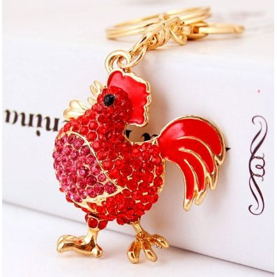 Diamante Key Ring - Rooster KEY RING at World Of Decor NZ