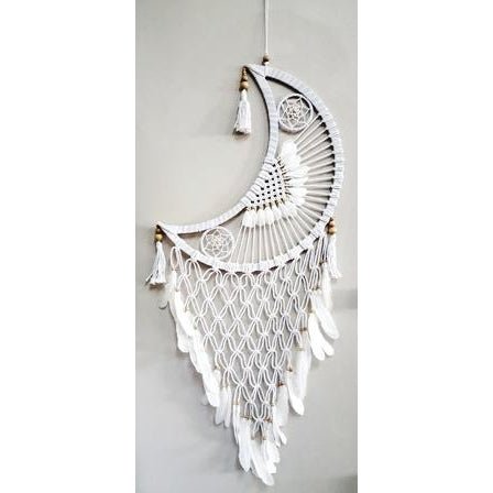 Moon Dream Catcher 50cm - White Dream Catchers at World Of Decor NZ