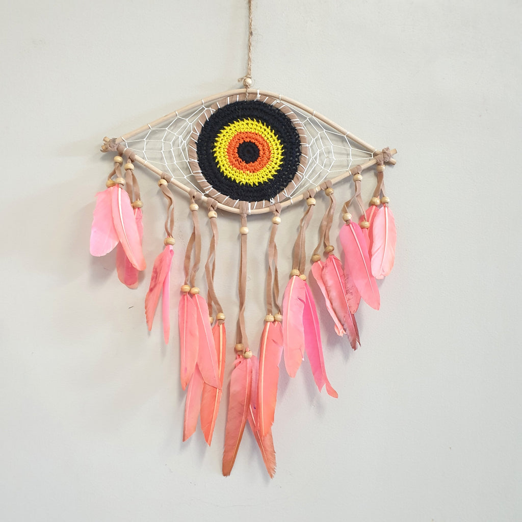 Color Evil Eye Dream Catcher - Pink Dream Catchers at World Of Decor NZ
