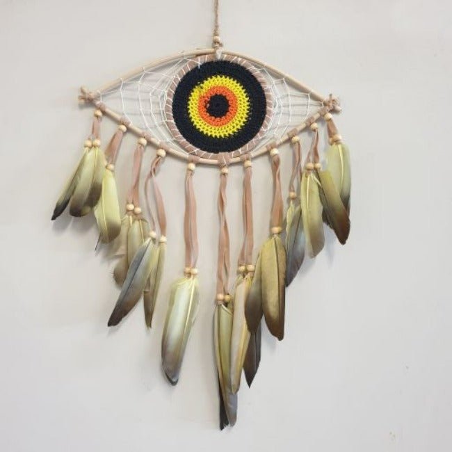 Coloured Eye Dream Catcher - Yellow Dream Catchers at World Of Decor NZ