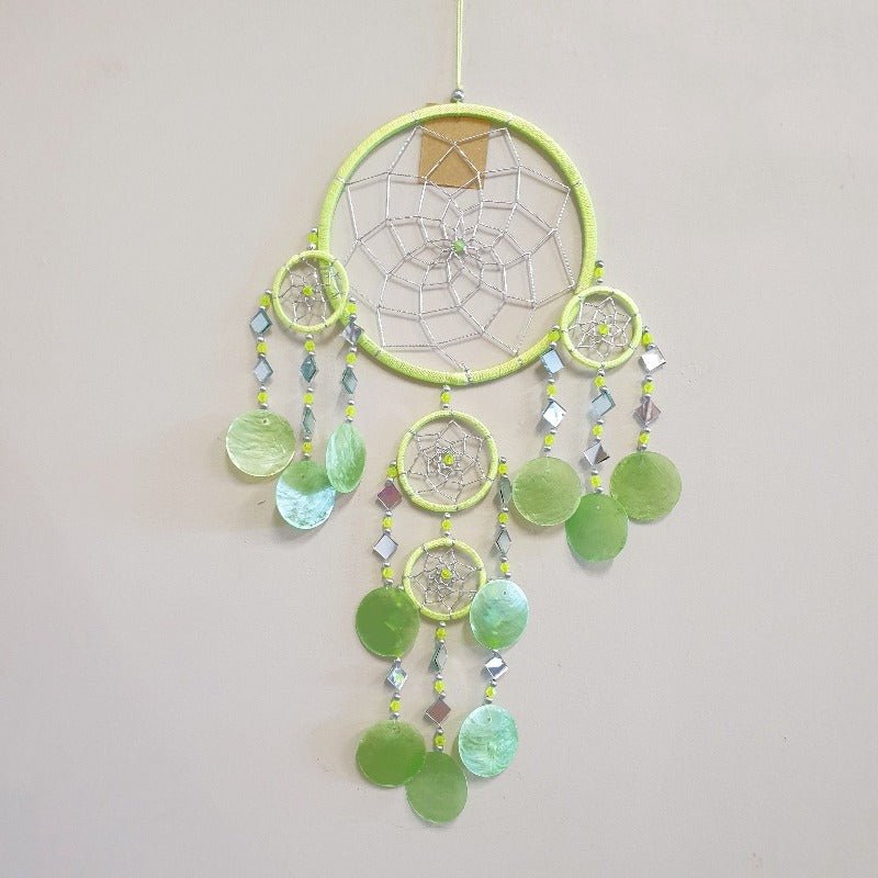 Dreamcatcher Mirror Shell Chimes - Lime Dream Catchers at World Of Decor NZ