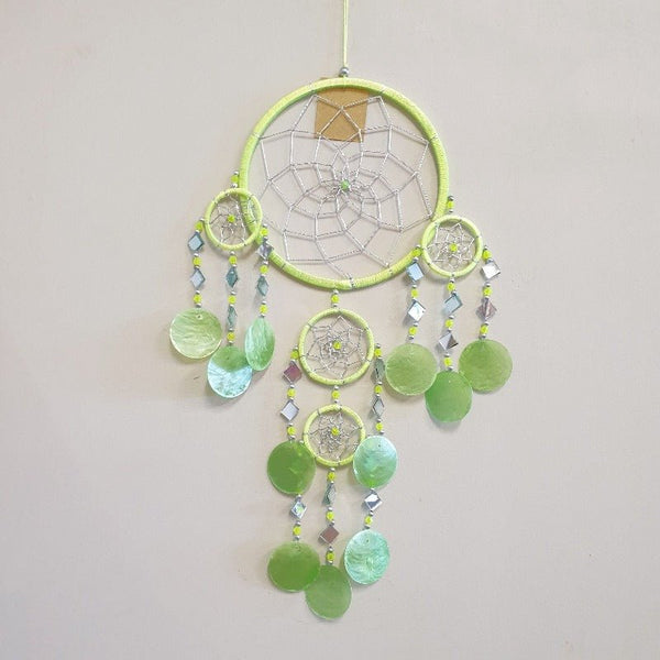 Dreamcatcher Mirror Shell Chimes-Lime at World Of Decor NZ