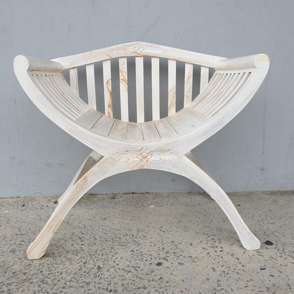 Kartini chair with Back - Whitewash FURNITURE at World Of Decor NZ