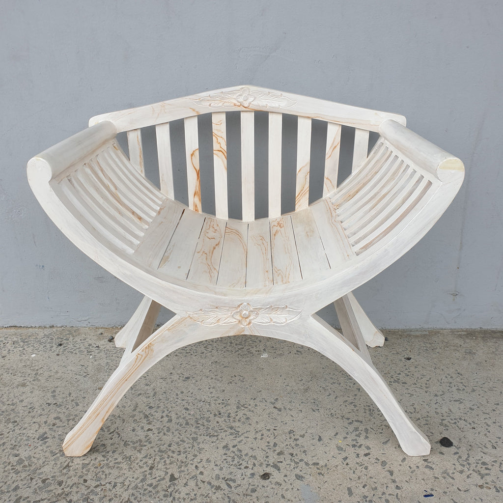 Kartini chair with Back - Whitewash FURNITURE at World Of Decor NZ