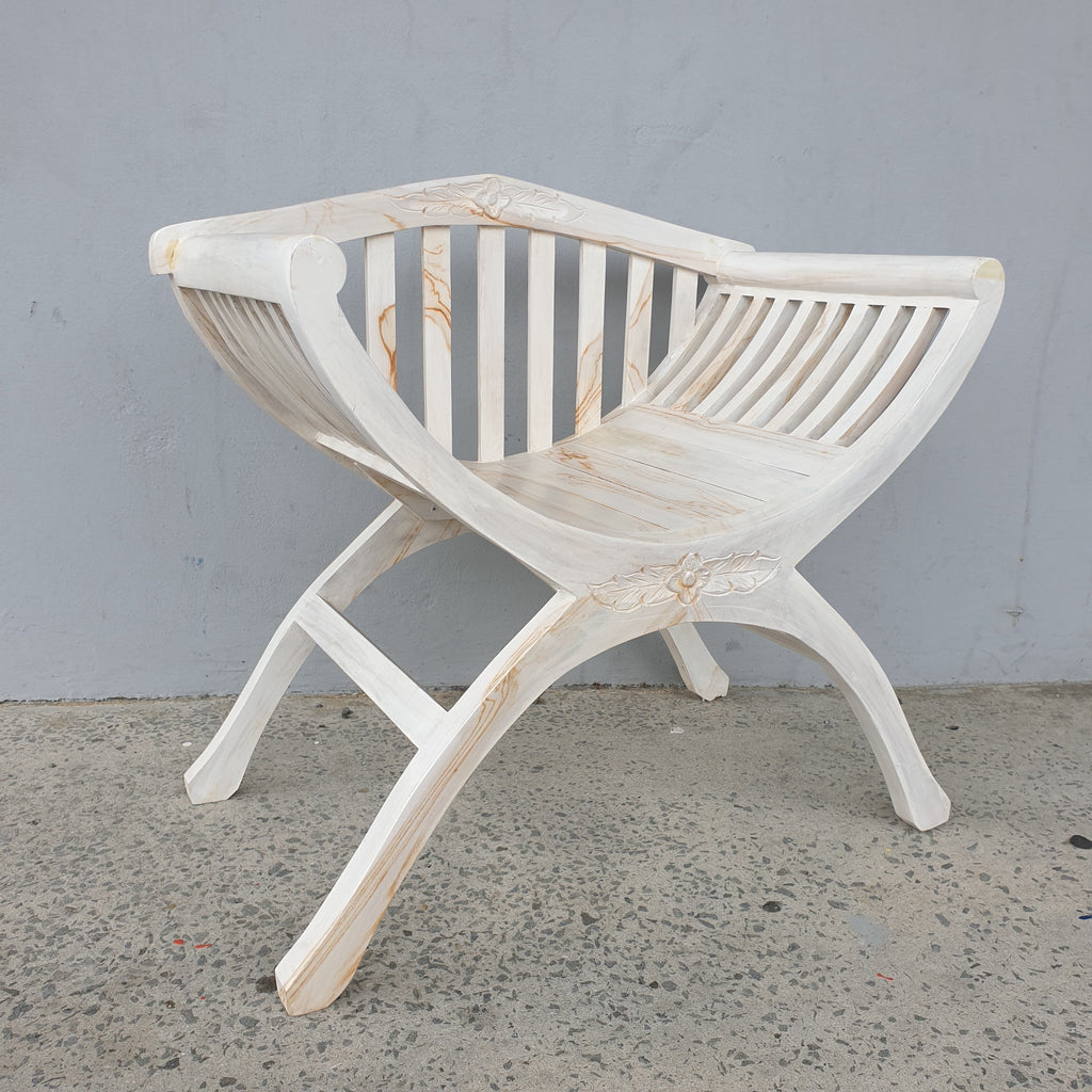 Kartini chair with Back - Whitewash FURNITURE at World Of Decor NZ