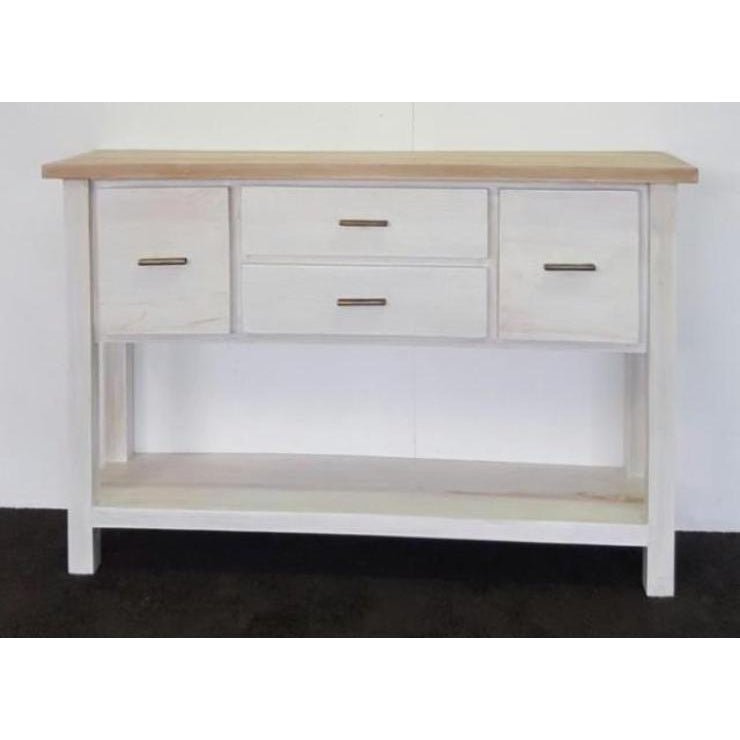 Teak Hall Table, 4 Drawers with Shelf, 2 Colours HALL TABLE at World Of Decor NZ