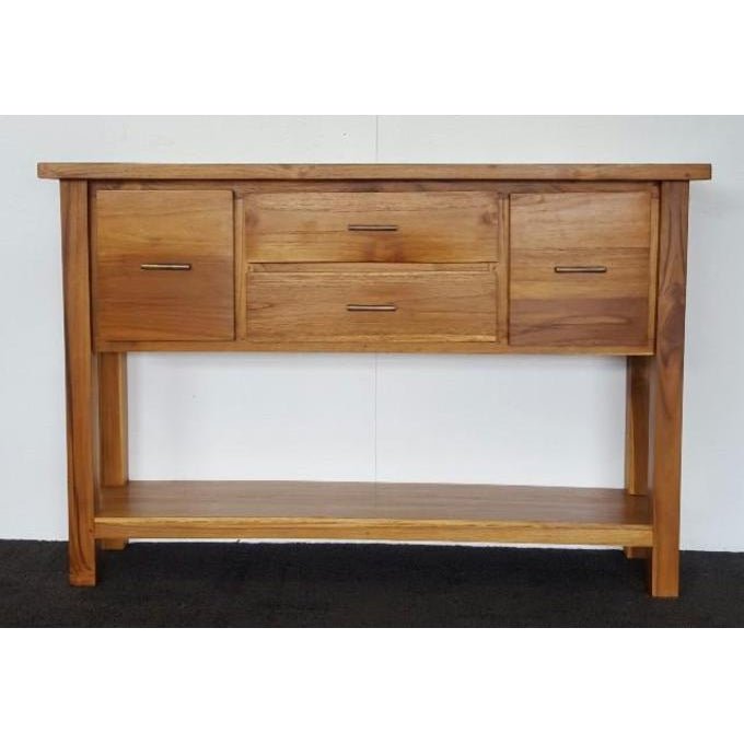 Teak Hall Table, 4 Drawers with Shelf, 2 Colours HALL TABLE at World Of Decor NZ
