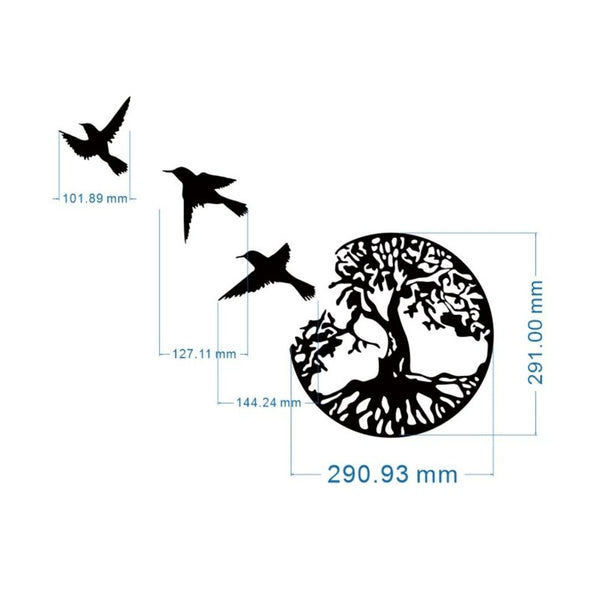 3 Birds With Tree Of Life Wall Art 30cm at World Of Decor NZ