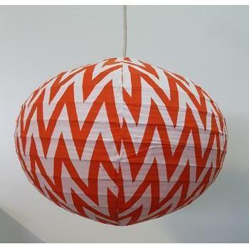 Zigzag Fabric Lamp Shade 40CM-Orange at World Of Decor NZ