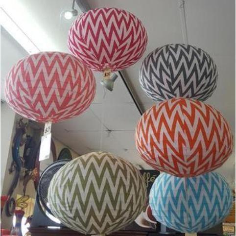 Zigzag Fabric Lamp Shade 40CM-Red at World Of Decor NZ