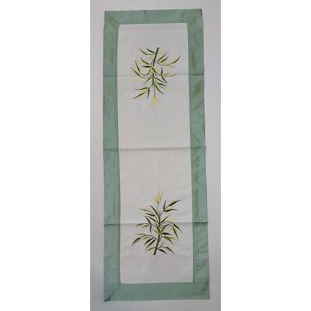 Fabric Table Runner Green/White Home Accessories at World Of Decor NZ