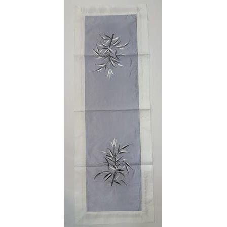 Fabric Table Runner Grey/White at World Of Decor NZ