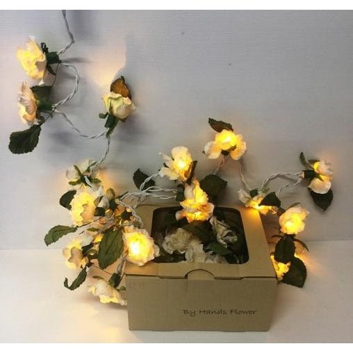 Cream Flower Fairy Lights at World Of Decor NZ
