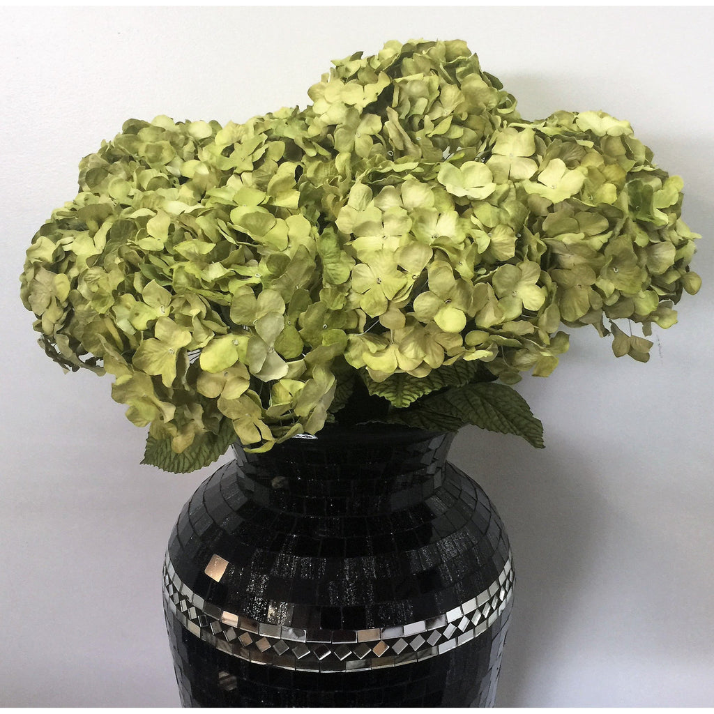 Lemon Green Hydrangeas Set of 3 Artificial Flowers at World Of Decor NZ
