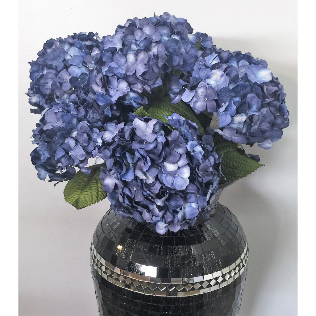 Navy Blue Hydrangeas Set of 3 Artificial Flowers at World Of Decor NZ