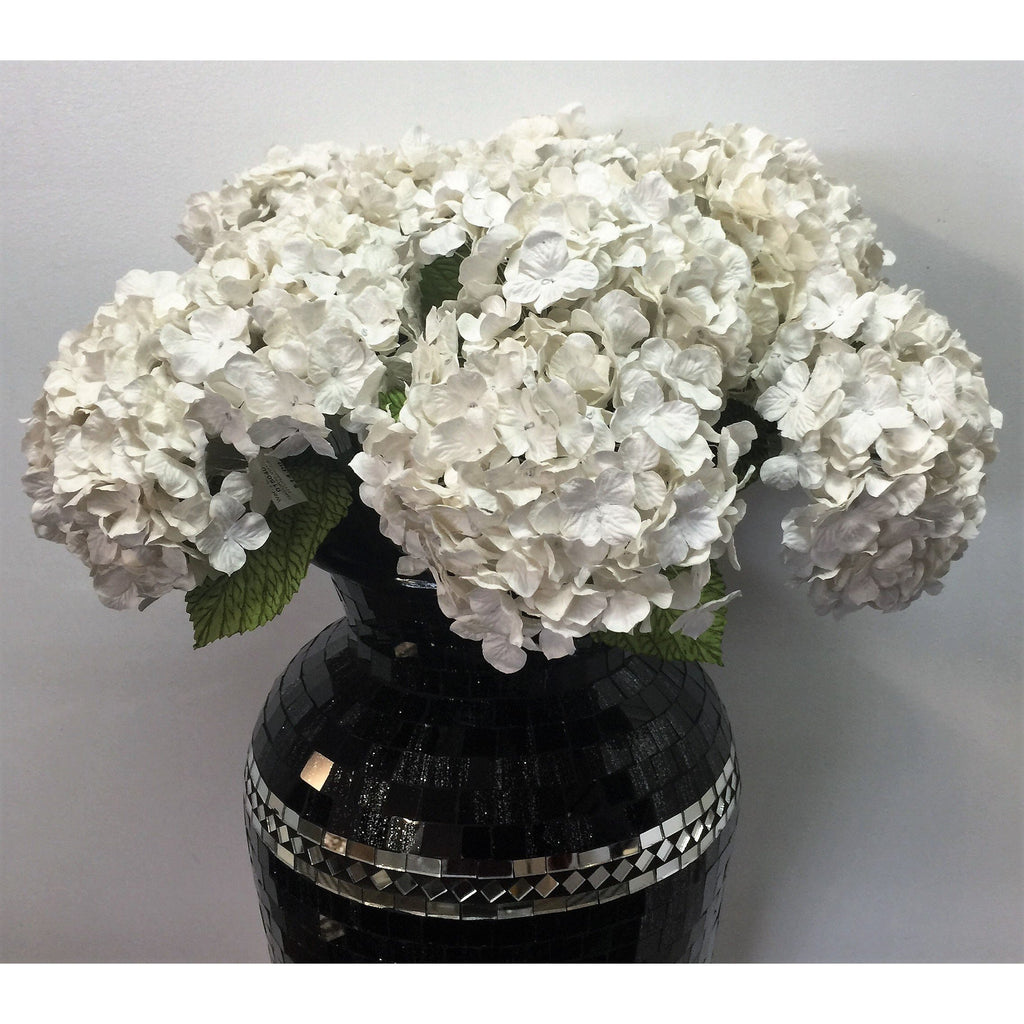 White Hydrangeas Flowers - Set of 3 at World Of Decor NZ