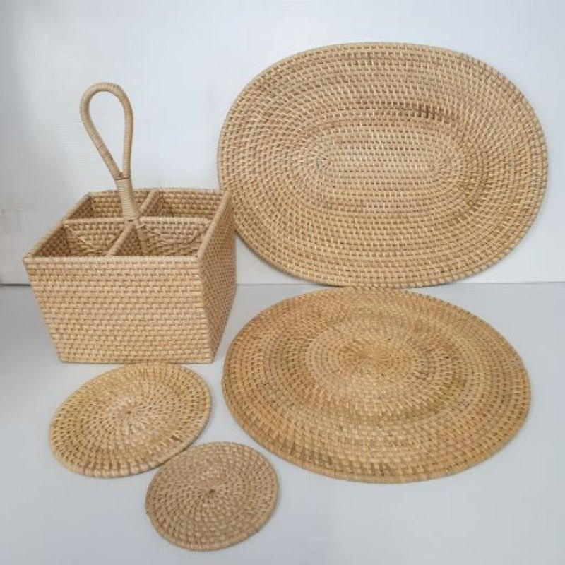 Rattan Placemat Round 30cm KITCHEN ACCESSORIES at World Of Decor NZ