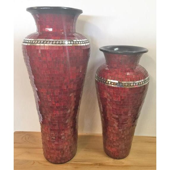 Mosaic Inlay Vase 80cm Red at World Of Decor NZ