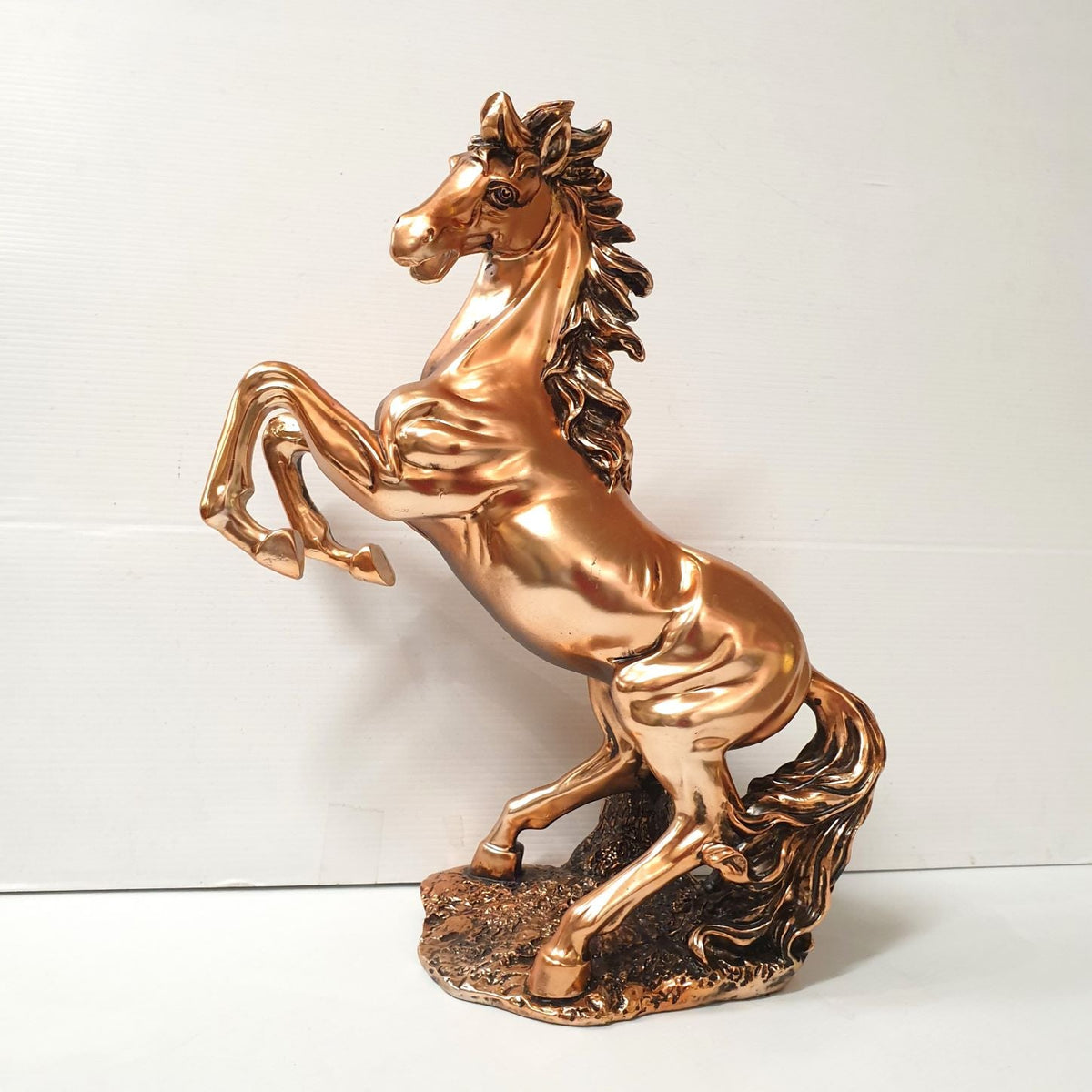 Rearing Horse Statue Copper Electroplated-World Of Decor