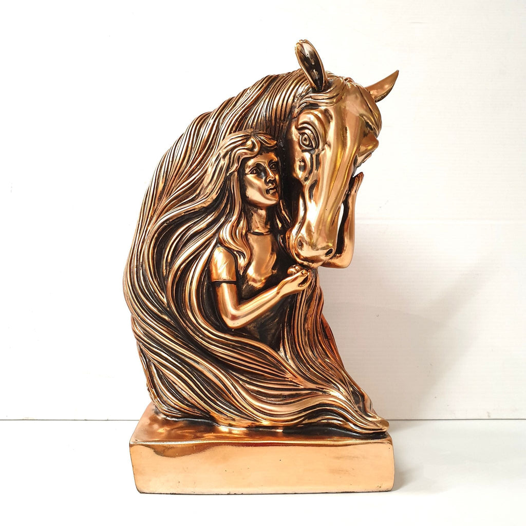 Horse And Girl Statue SCULPTURE/ORNAMENT & ANIMAL at World Of Decor NZ