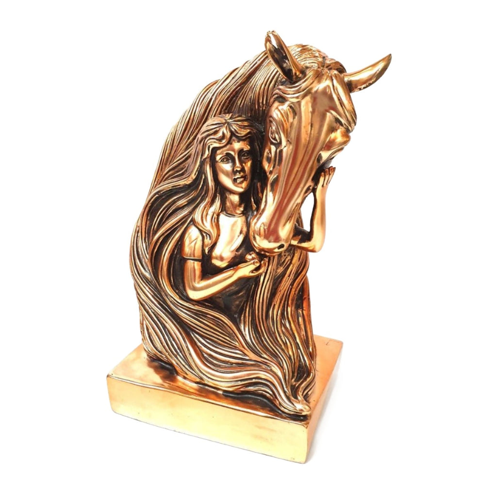 Horse And Girl Statue SCULPTURE/ORNAMENT & ANIMAL at World Of Decor NZ
