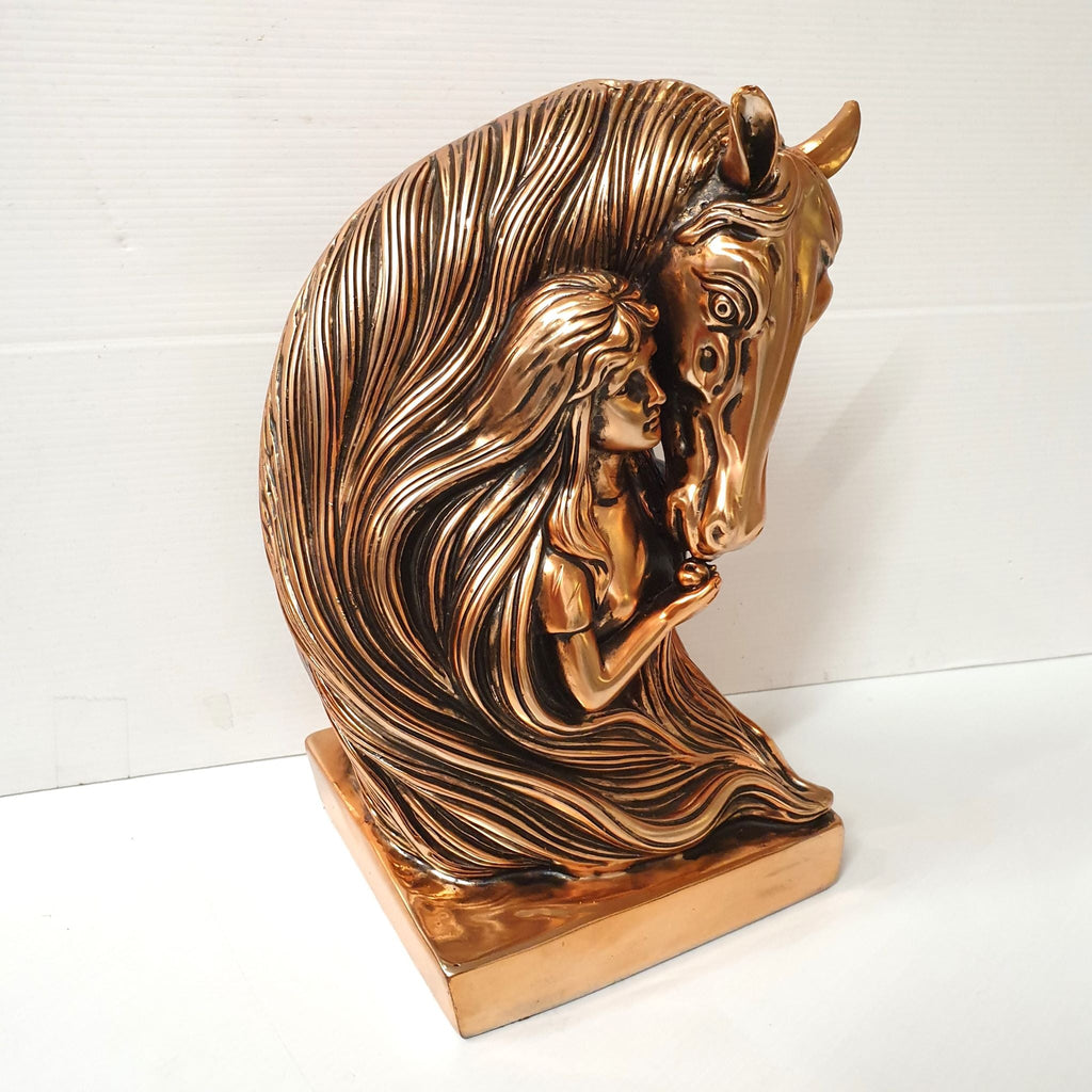Horse And Girl Statue SCULPTURE/ORNAMENT & ANIMAL at World Of Decor NZ