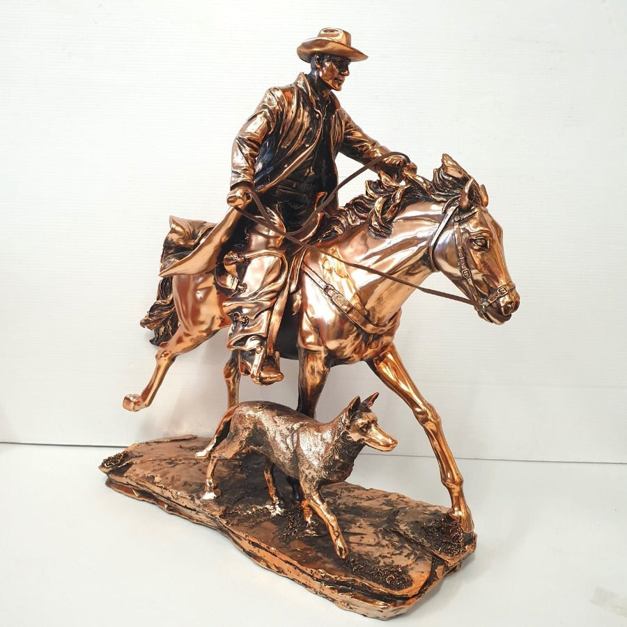 Stockman On Horseback SCULPTURE/ORNAMENT & ANIMAL at World Of Decor NZ