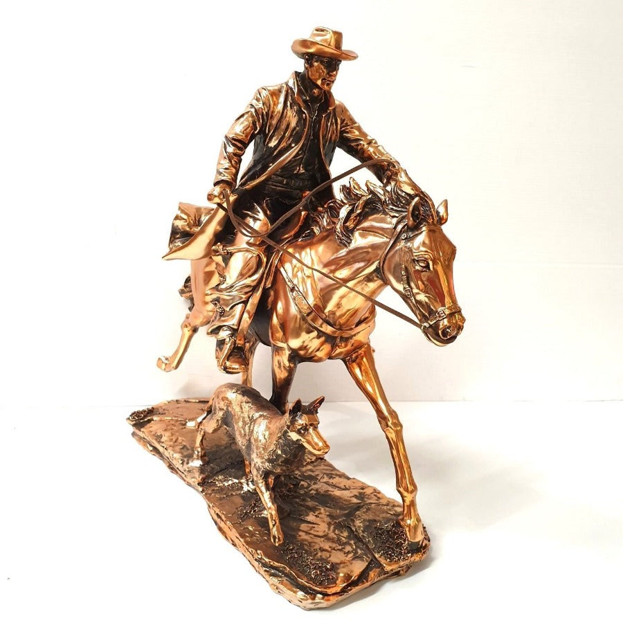 Stockman On Horseback SCULPTURE/ORNAMENT & ANIMAL at World Of Decor NZ