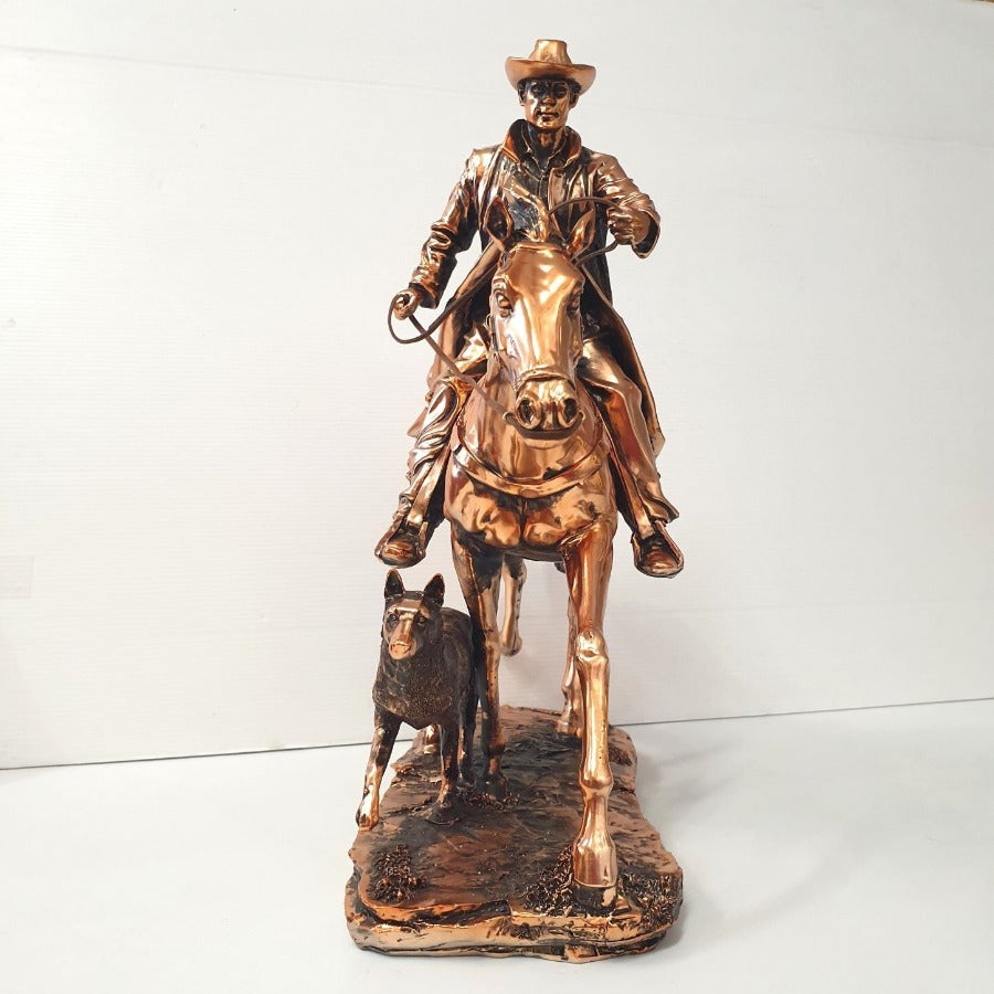 Stockman On Horseback SCULPTURE/ORNAMENT & ANIMAL at World Of Decor NZ