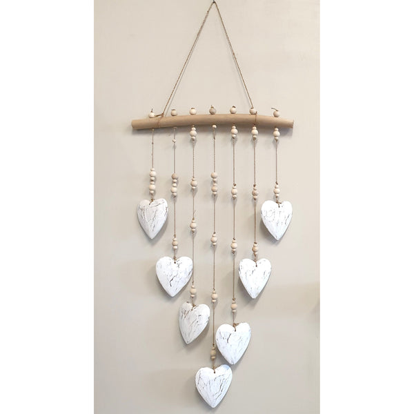 Driftwood Wall Hanging 7 Rustic Hearts at World Of Decor NZ