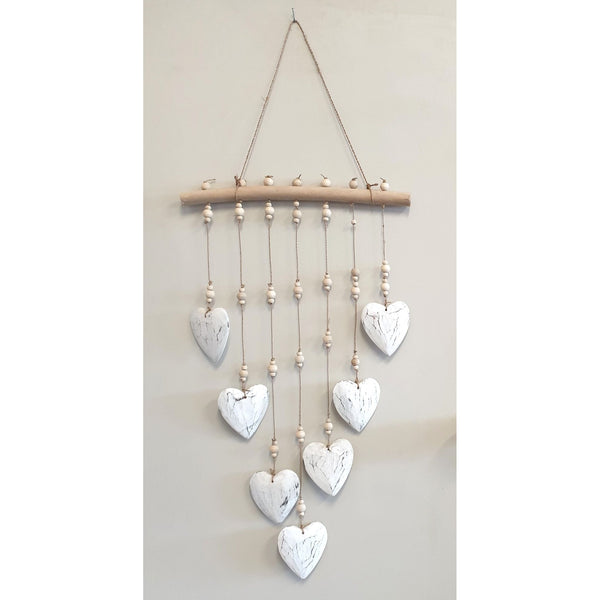 Driftwood Wall Hanging 7 Rustic Hearts at World Of Decor NZ