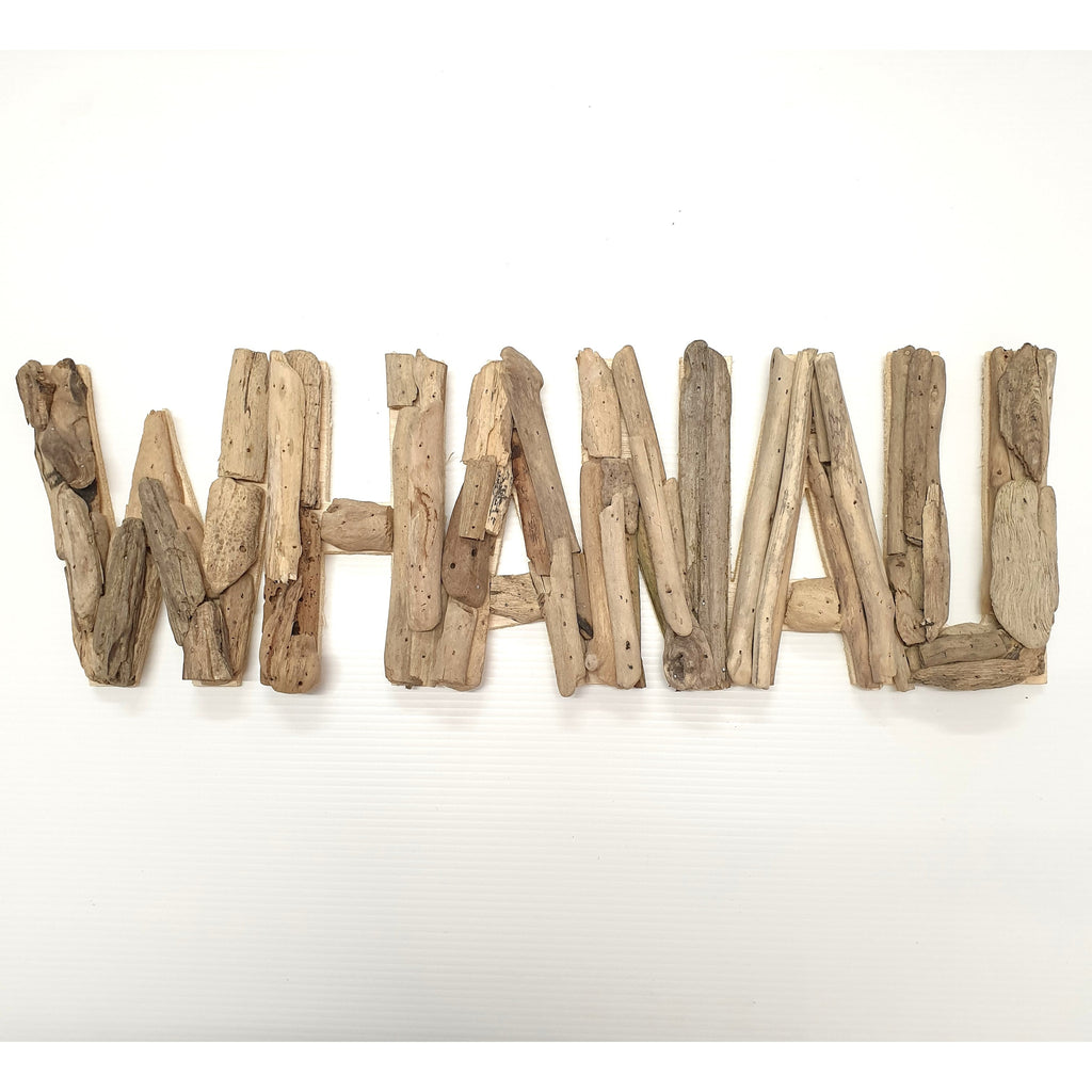 Driftwood Sign-Whanau at World Of Decor NZ