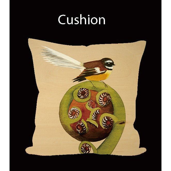 Kiwana Cushion Cover- Koru with Fantail at World Of Decor NZ