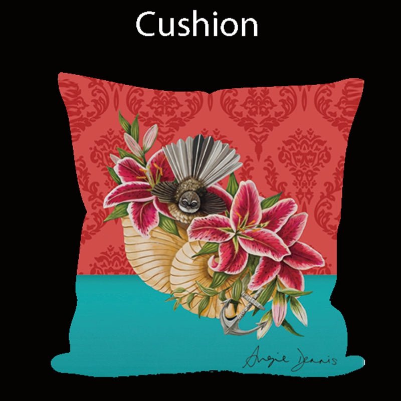 Kiwiana Cushion Cover-Fantail 450024 at World Of Decor NZ