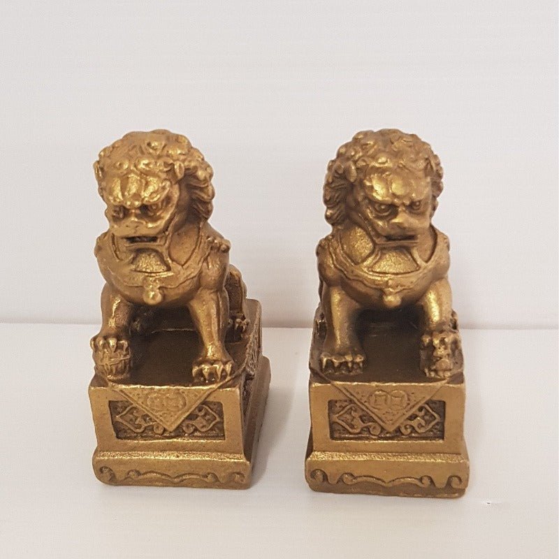 Fu Dog/Temple Dog Set - Brass FENG SHUI PRODUCTS at World Of Decor NZ
