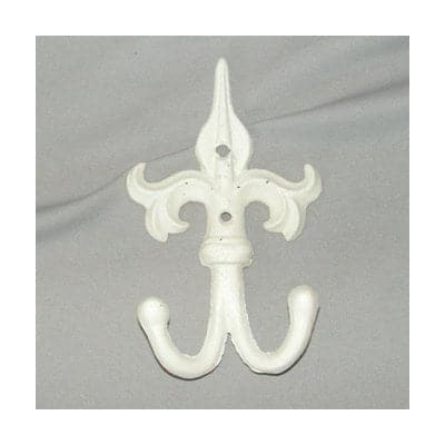 Coat Hook Double 17cm - Cream HOOKS at World Of Decor NZ